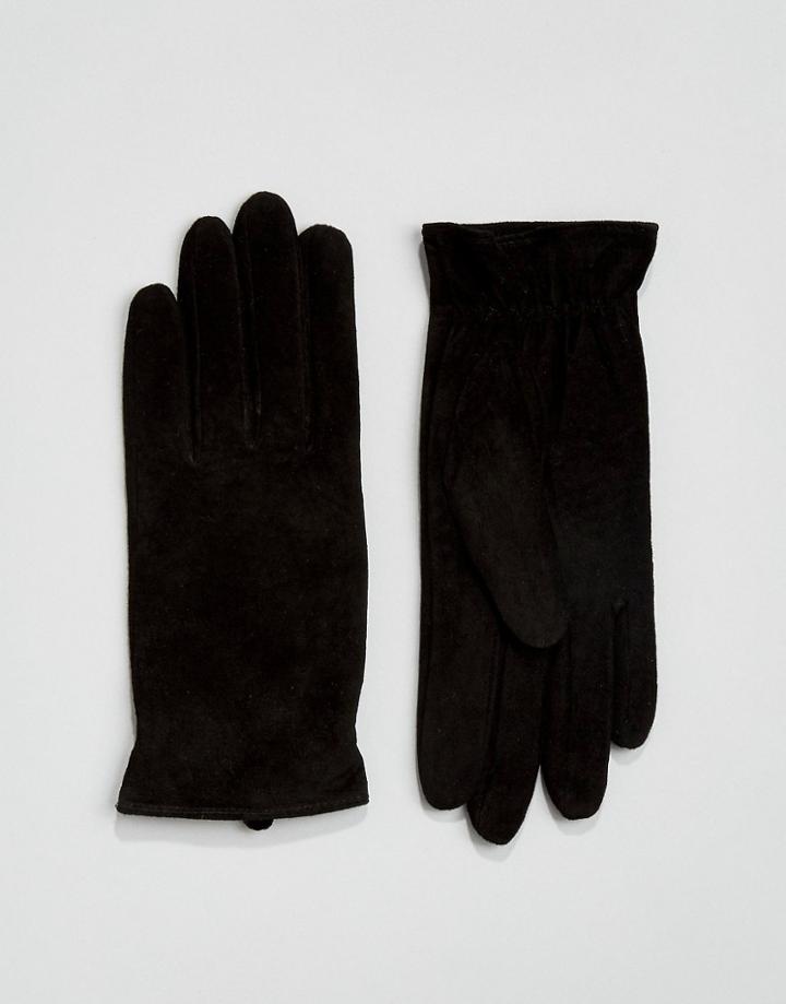 Vila Real Leather Gloves - Black