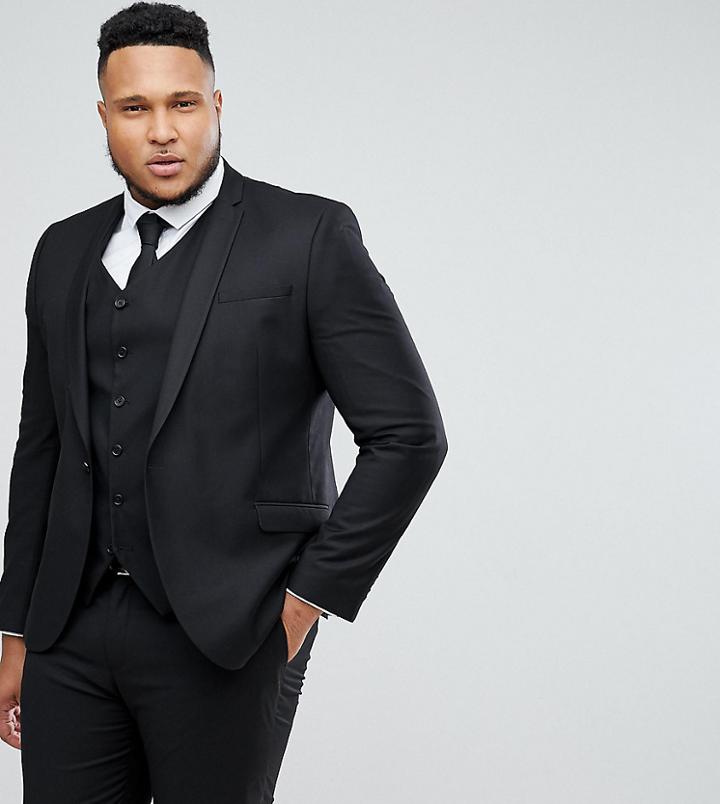 Heart & Dagger Plus Skinny Suit Jacket - Black