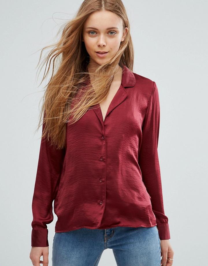 Vero Moda Revere Collar Blouse - Pink