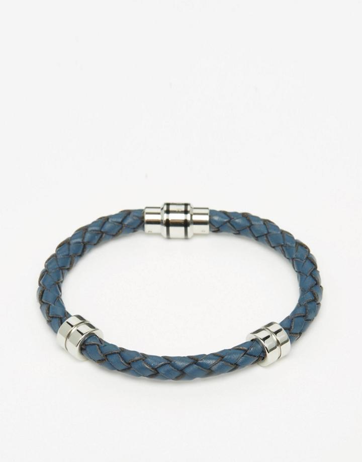 Ted Baker Bracelet Plaited Leather - Blue