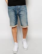 True Religion Stone Wash Short - Blue