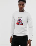 Scotch & Soda Crewneck Sweat With Big Towelling Applique - Gray