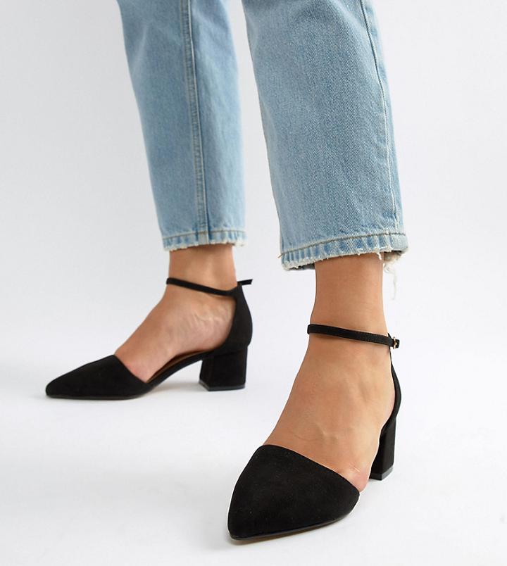 Truffle Collection Wide Fit Pointed Mid Heels