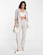 Asos Design Mix & Match Slim Straight Suit Pants In Light Check-multi