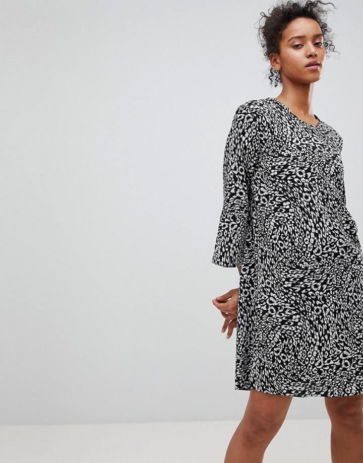 Moss Copenhagen Animal Print Shift Dress - Black
