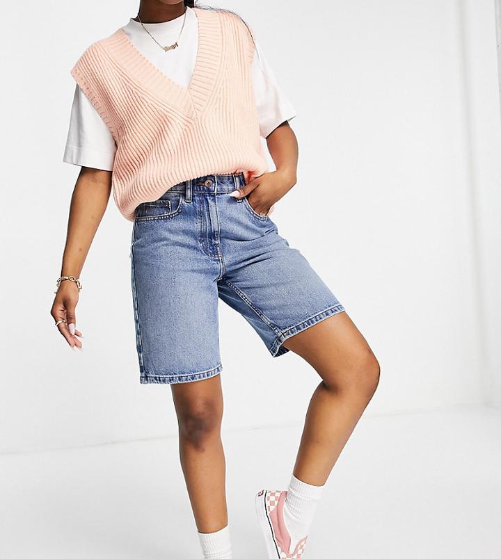 Collusion 90s Baggy Dad Shorts In Blue Organic Cotton-blues