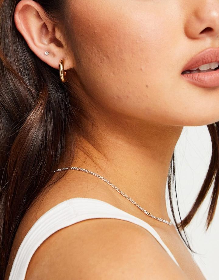 Topshop Small Chunky Hoop Earrings In Gold