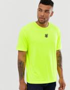 Siksilk Oversized T-shirt With Central Logo In Neon Yellow