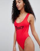 Juicy Couture Slogan Swimsuit - Red