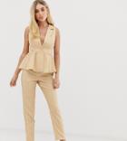 Unique21 Slim Pants With Contrast Pinstripe Two-piece - Beige