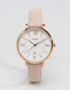 Fossil Blush Leather Jacqueline Watch Es3988 - Pink