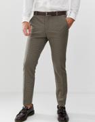 Selected Homme Slim Fit Dog Tooth Suit Pants - Beige