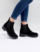 Asos Design Aquarius Suede Chelsea Boots - Black