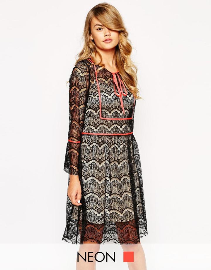 Sister Jane Nefeli Dress In Lace - Black