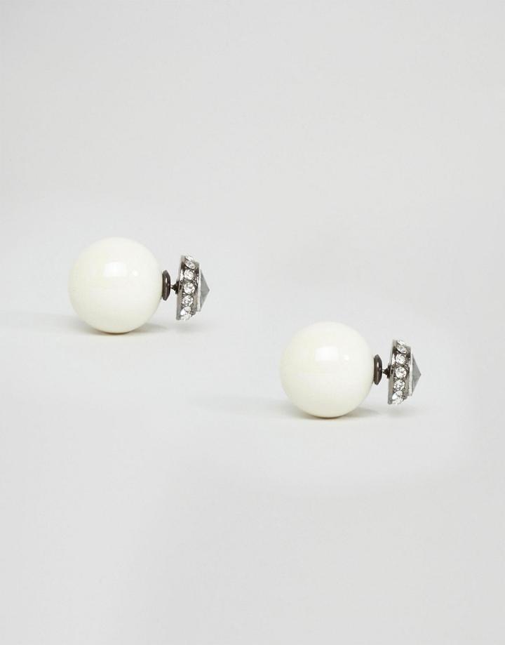 Aldo Faux Pearl Through & Through Earrings - White