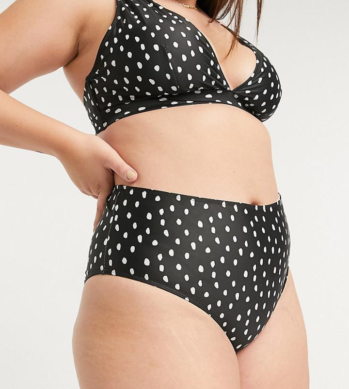 Peek & Beau Curve Exclusive Mix And Match High Waist Bikini Bottom In Polka Dot-multi