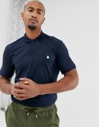 Asos Design Organic Jersey Polo With Logo In Navy