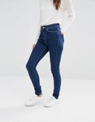 Noisy May High Rise Skinny Jeans - Medium Blue