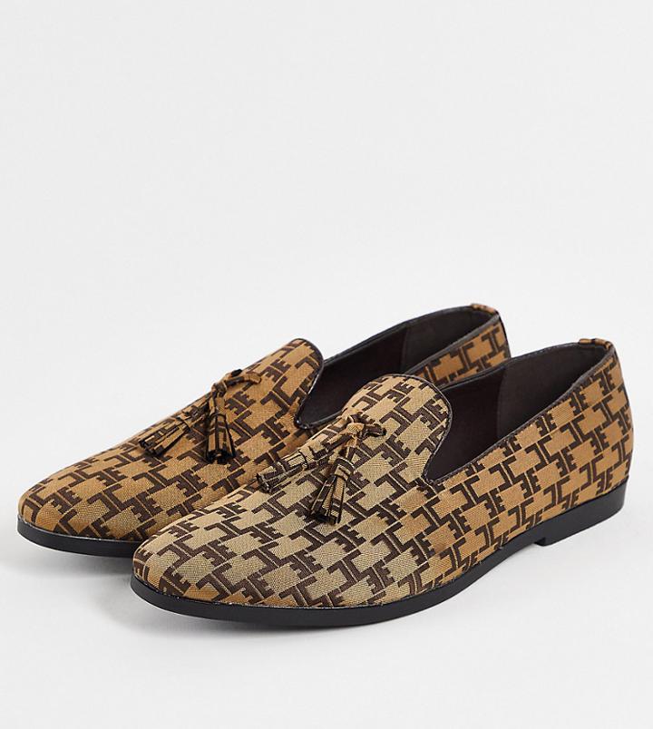 Truffle Collection Wide Fit Tassel Slipper Shoes-multi