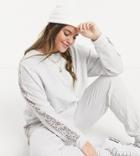 New Look Curve Set Animal Print Sweatshirt In Light Gray-grey