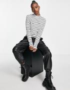 Na-kd Stripe Long Sleeve Top With Babylock Edge In Multi