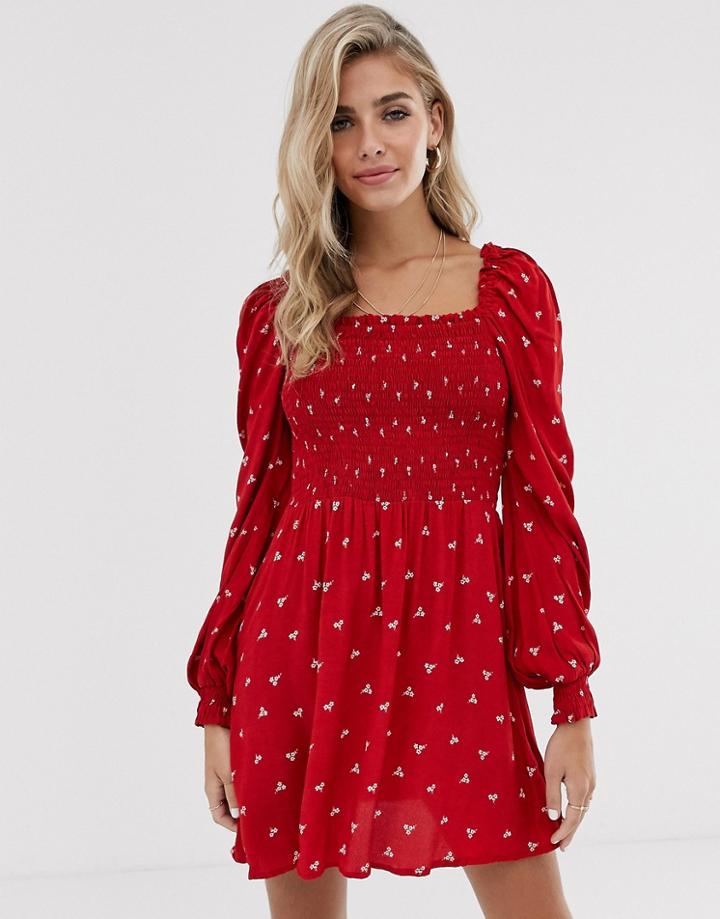 Cleobella Deliah Polka Dot Mini Dress-red