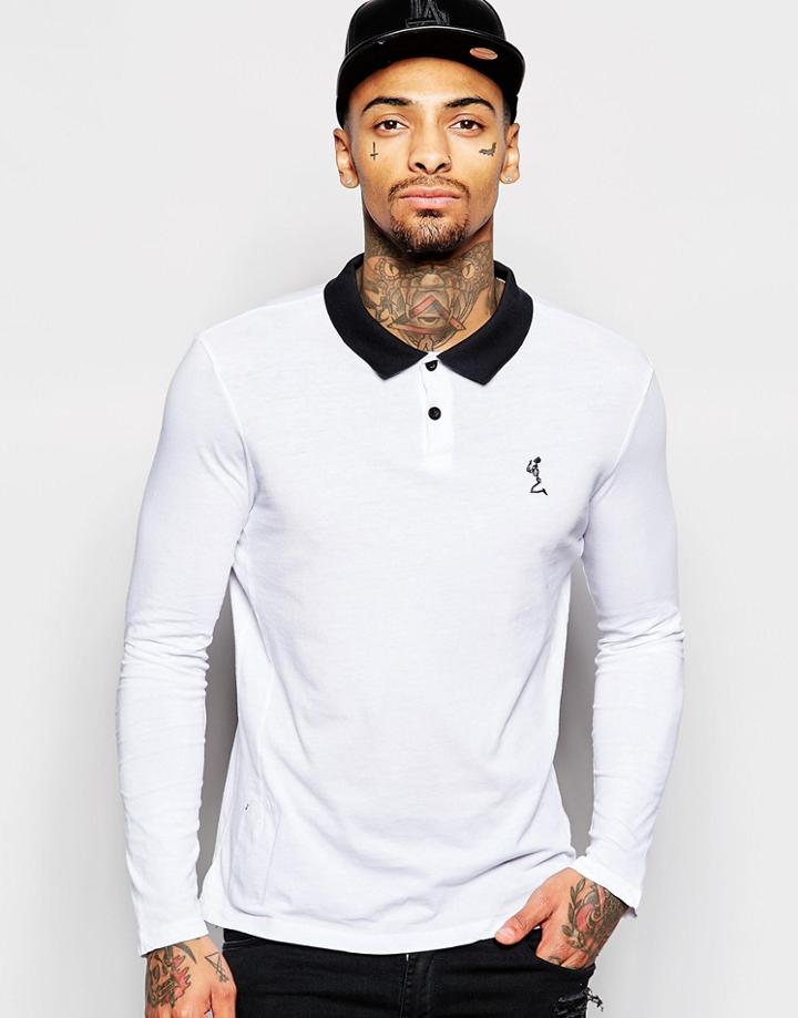 Religion Long Sleeve Jersey Polo - White