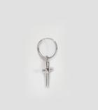 Serge De Nimes English Hallmarked 925 Cross Hoop Earring In Solid Silver - Silver