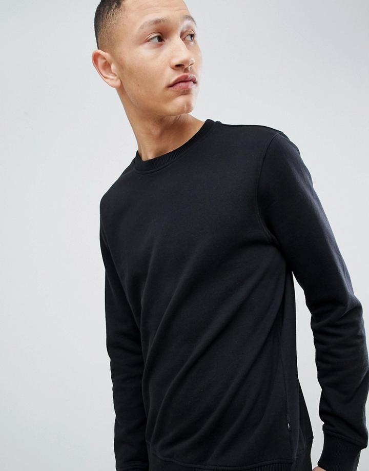 Burton Menswear Crew Neck Sweater In Black - Black