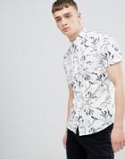 Solid Regular Fit Shirt In Seaweed Print - White