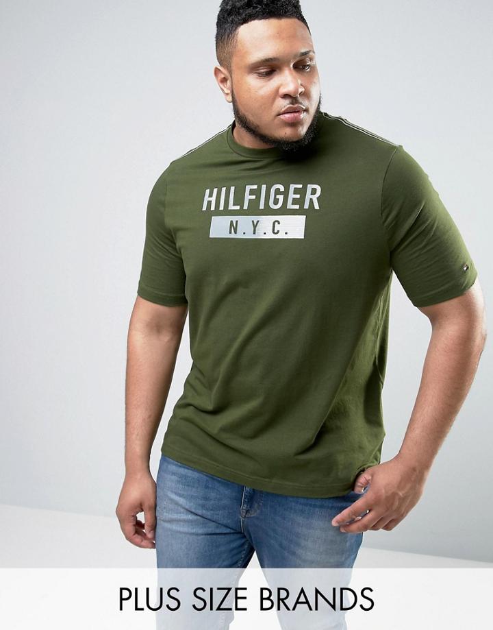 Tommy Hilfiger Plus Brad T-shirt Nyc Logo In Green - Green