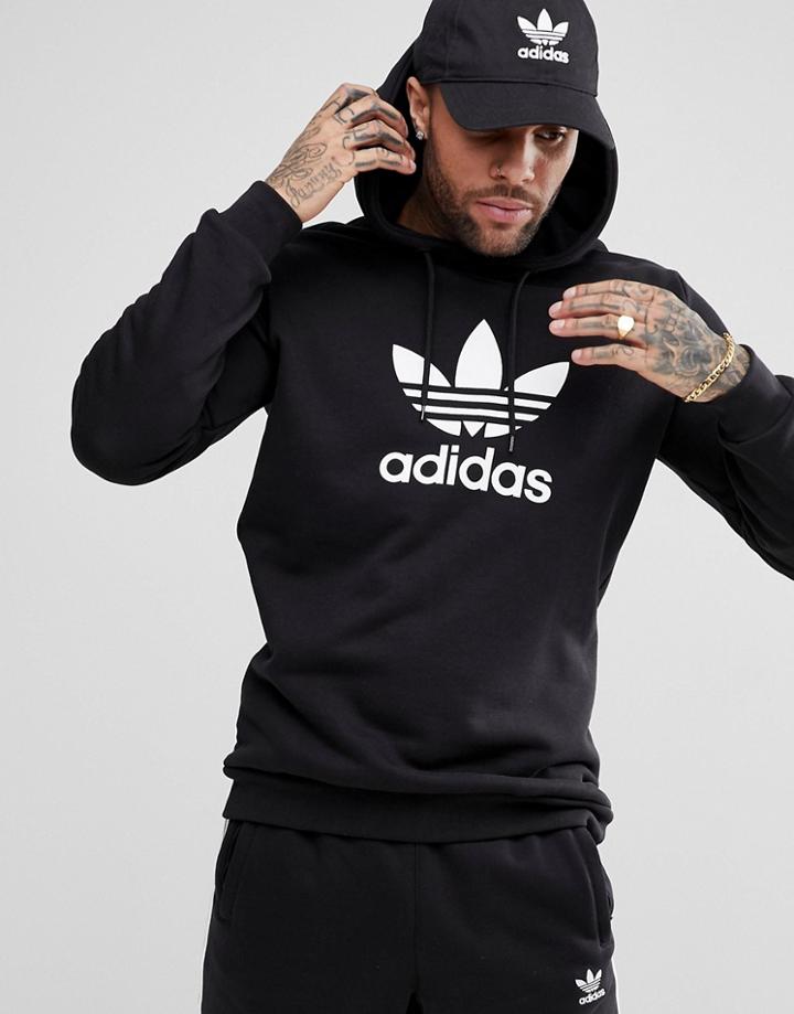 Adidas Originals Adicolor Hoodie With Trefoil Logo In Black Cw1240 - Black