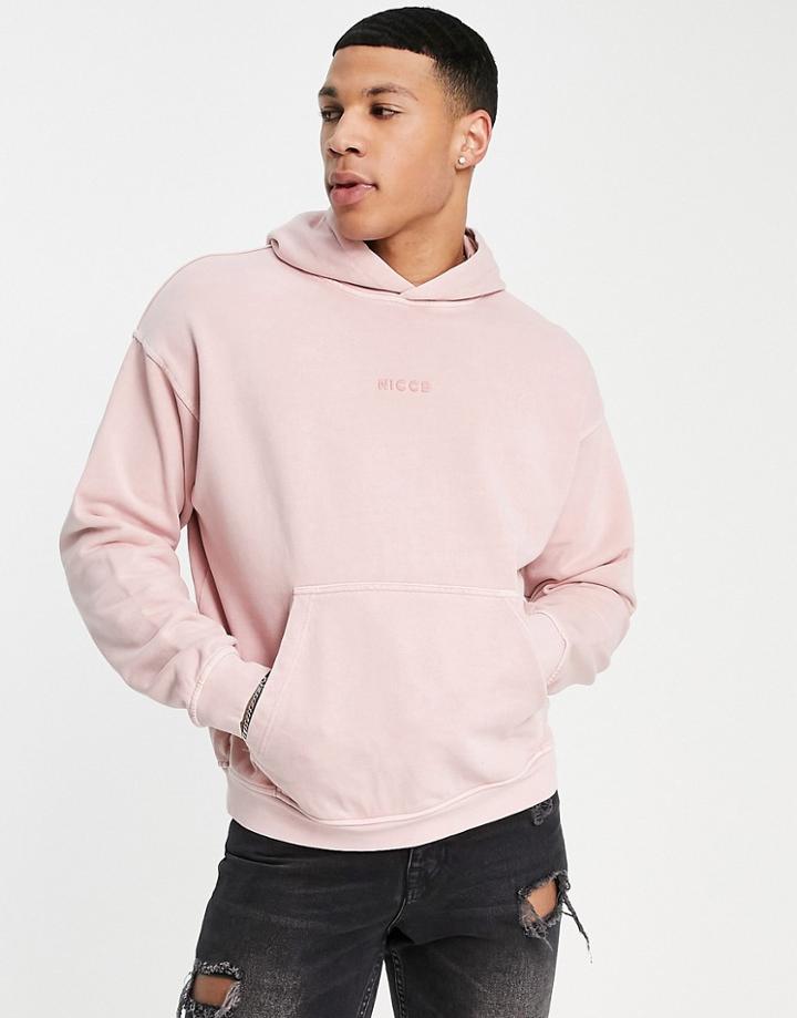 Nicce Capstan Oversized Hoodie In Washed Pink