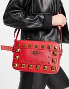 Love Moschino Stud Detail Crossbody Bag In Red