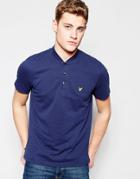 Lyle & Scott Polo Shirt With Bomber Collar In Navy - Navy
