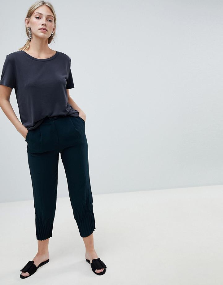 Native Youth Peg Pants With Gathered Hem Detail - Green