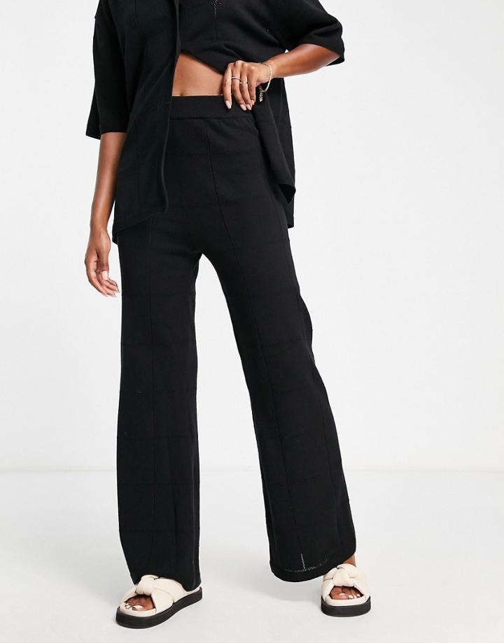 4th & Reckless Allie Crochet Knit Beach Pants In Black