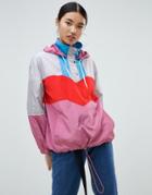 Na-kd Color Block Track Jacket In Pink Multi - Pink