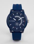 Tommy Hilfiger 1791482 Silicone Watch In Navy 44mm - Navy
