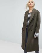 Allsaints Rhea Radix Long Coat - Green