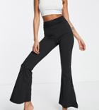 Hoxton Haus Tall Split Side Wide Leg Yoga Pants In Black
