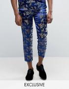 Reclaimed Vintage Brocade Pants - Navy