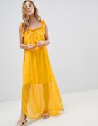 Mw By Matthew Williamson Tassle Tie Maxi Beach Dress - Yellow