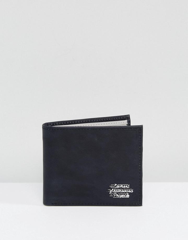 Element Dogma Embossed Logo Leather Wallet In Black With Coin Pocket - Black