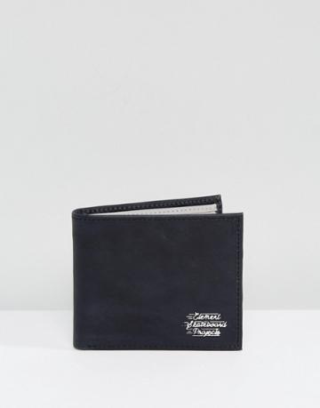 Element Dogma Embossed Logo Leather Wallet In Black With Coin Pocket - Black