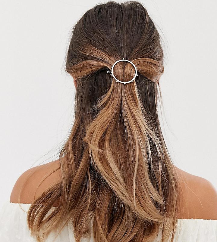 Orelia Exclusive Gold Open Circle Ball Detail Hair Clip - Gold