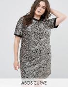Asos Curve Animal Embellished Shift Mini Dress - Multi