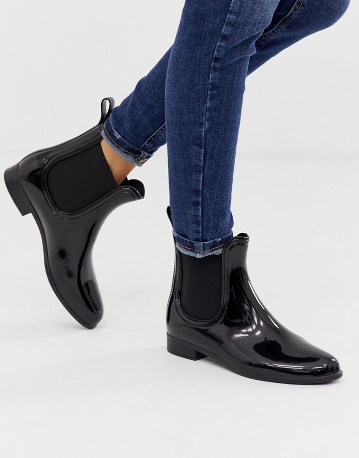 London Rebel Chelsea Wellie Boots - Black
