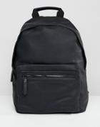 New Look Faux Leather Backpack In Black - Black