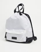 Consigned Large Drawstring Backpack In White Ripstop